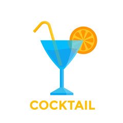 cocktail icon, flat style
