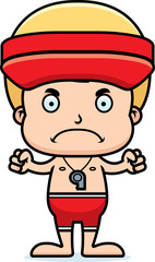 Cartoon Angry Lifeguard Boy
