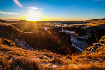 Beautiful view on the mountain with sunrise