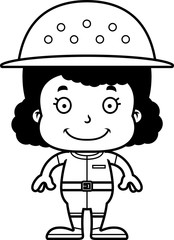 Cartoon Smiling Zookeeper Girl