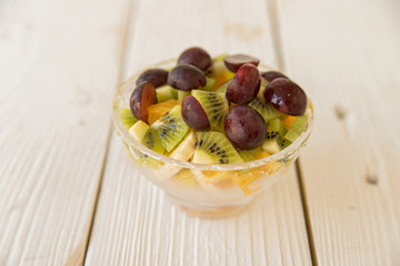 Bowl of healthy fresh fruit salad