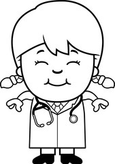 Smiling Cartoon Child Doctor
