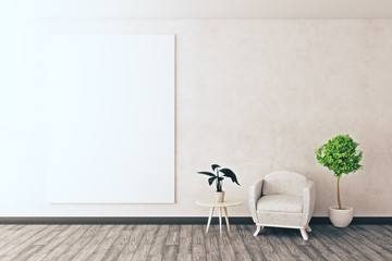Room with empty poster