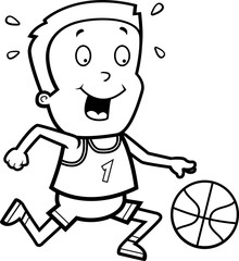 Child Playing Basketball