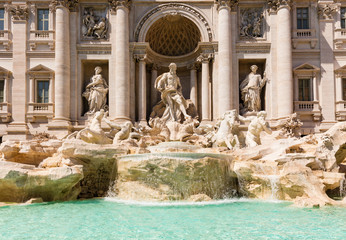 View of Trevi Fountain on a summer day