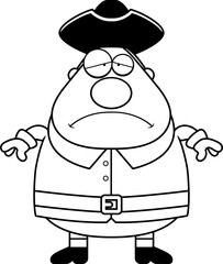 Sad Cartoon Colonial Man