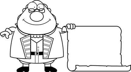 Cartoon Ben Franklin Parchment