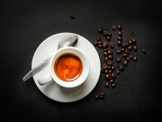cup of coffee espresso top view