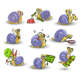 Mr. Snail on white background . vector