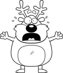 Scared Cartoon Reindeer