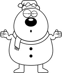 Confused Cartoon Snowman Santa