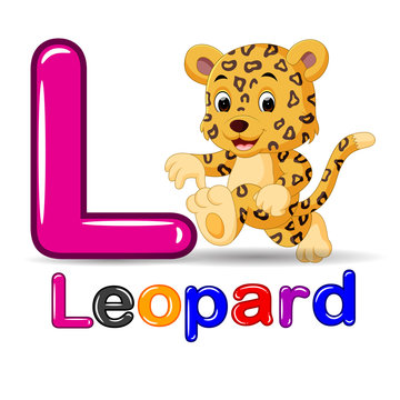 Cute leopard and alphabet