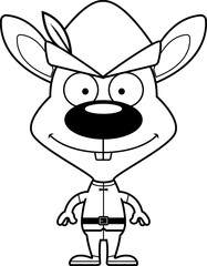 Fototapeta na wymiar Cartoon Smiling Robin Hood Bunny
