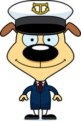 Cartoon Smiling Boat Captain Puppy