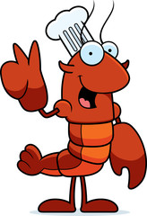 Cartoon Crawfish Chef Peace