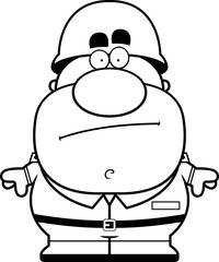 Cartoon Soldier Bored