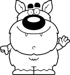 Waving Cartoon Werewolf