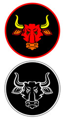 Angry bull mascot character icon vector eps 10
