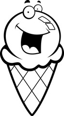 Naklejka premium Ice Cream Cone Smiling