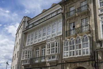 Old and classic buildings of the Spanish city of Orense, Galicia