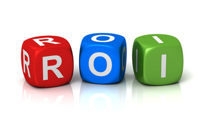 return on incvestment cubes concept  3d illustration