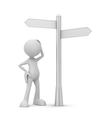 which way to go concept  3d illustration