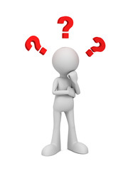 question mark and man concept  3d illustration