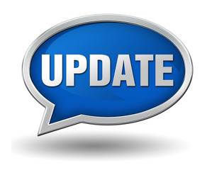 update badge concept  3d illustration