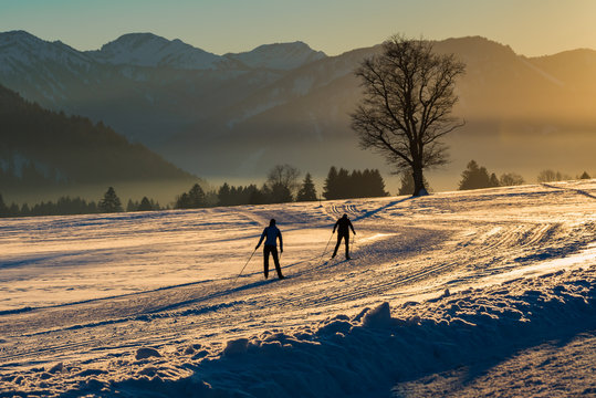 Langl&auml;ufer loipe Wintersport im Allg&auml;u bayern