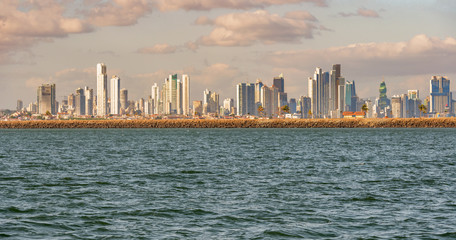 Skyline of high rise buildings in Panama City, Panama