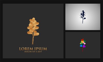 abstract heart flower logo