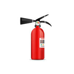 Vector realistic isolated extinguisher for decoration on the white background. Concept of firefighting, protection and fire prevention.