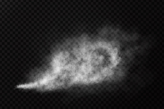 Vector realistic isolated directed smoke effect on the transparent background.