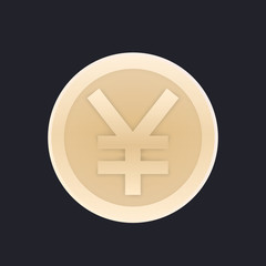 Obraz premium chinese yuan coin vector icon