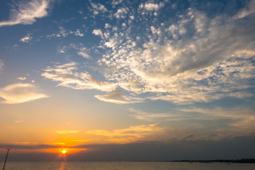 Obraz premium sky with sea in evening time.