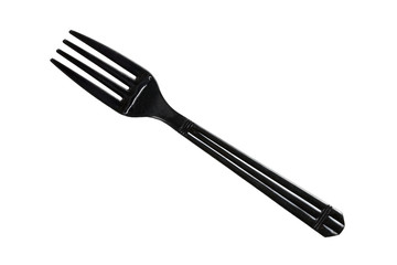 Fototapeta premium black fork plastic on white background