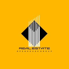 Logo template real estate, apartment, condo, house, rental, business. brand, branding, logotype, company, corporate, identity. Clean, modern and elegant style design.