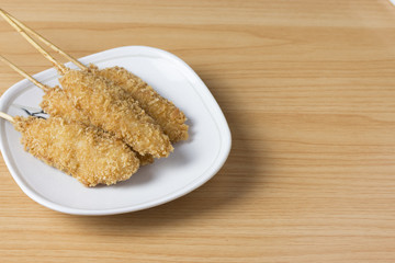 chicken fried in dish on the table