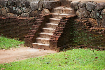 Fototapeta na wymiar Medieval stone staircase. Sri Lanka.