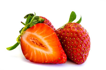 Erdbeere Erdbeeren isoliert freigestellt auf weißen Hintergrund, Freisteller
