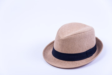 Fototapeta na wymiar Straw Hat on blue background