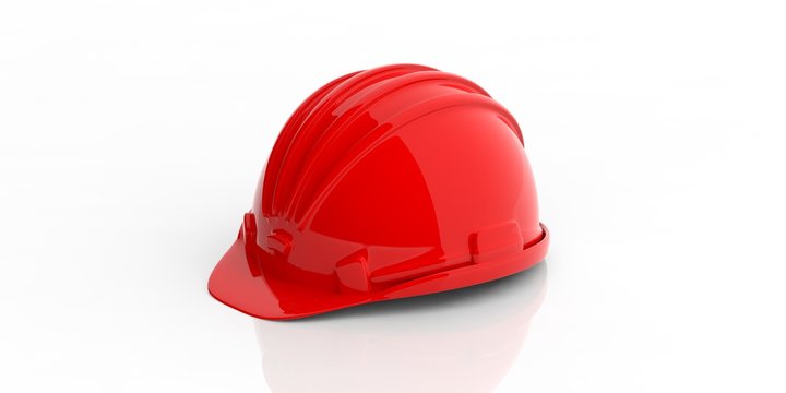 Construction helmet on white background. 3d illustration