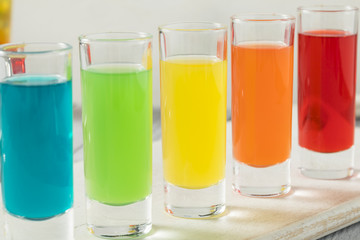 Colorful Alcoholic Rainbow Shots
