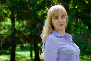 Fototapeta premium Portrait of a woman outdoors.