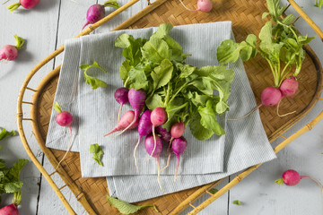Raw Organic Pink and Purple Radishes