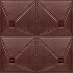 Leather tile with volume drawing.