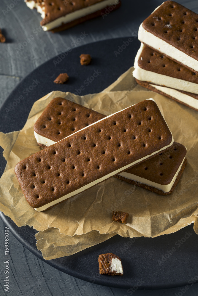 Canvas Prints Sweet Chocolate and Vanilla Ice Cream Sandwich