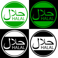 Rounded sign Halal (not allowed to eat and drink for islam)

