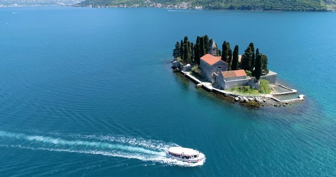 Saint George Island. Perast. Montenegro. Aerial.