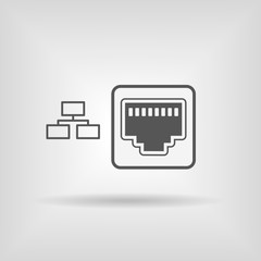 ethernet, network port icon